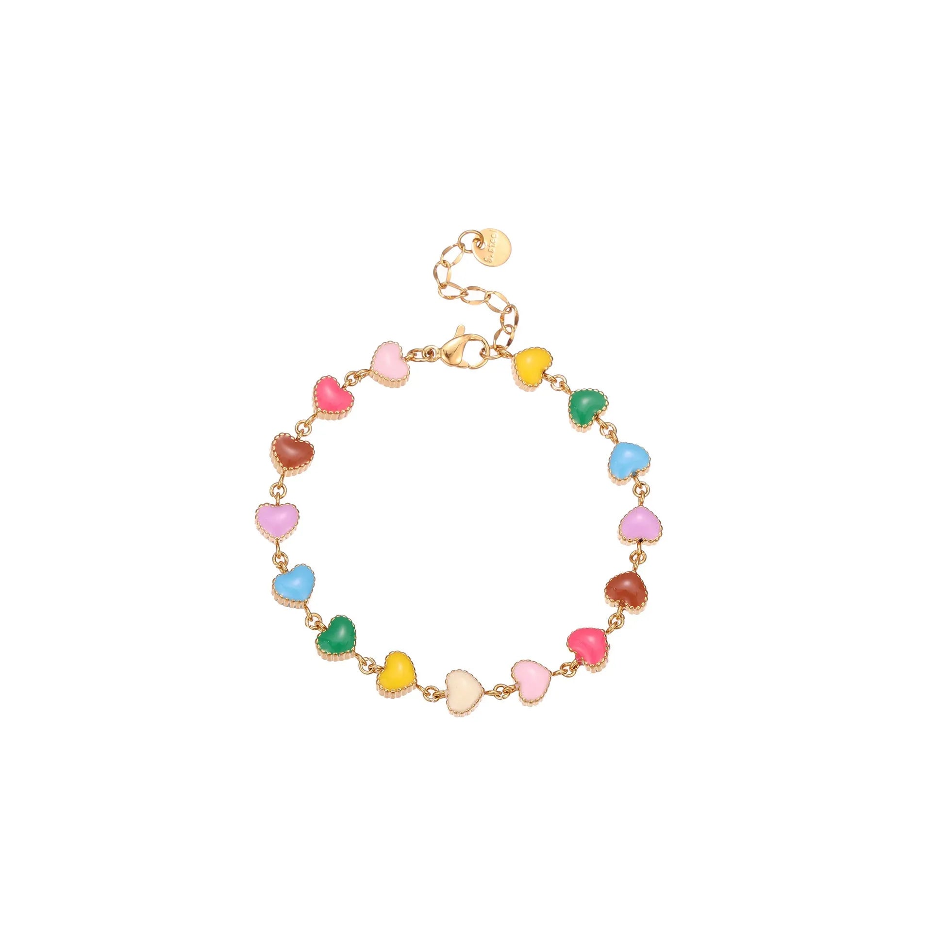 Heart-shaped stainless steel bracelet with 18K gold electroplating in women's jewellery
