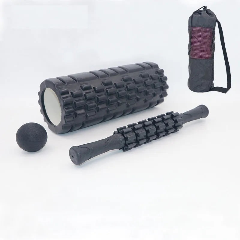 33cm black foam roller with six gear massage bars for health massage