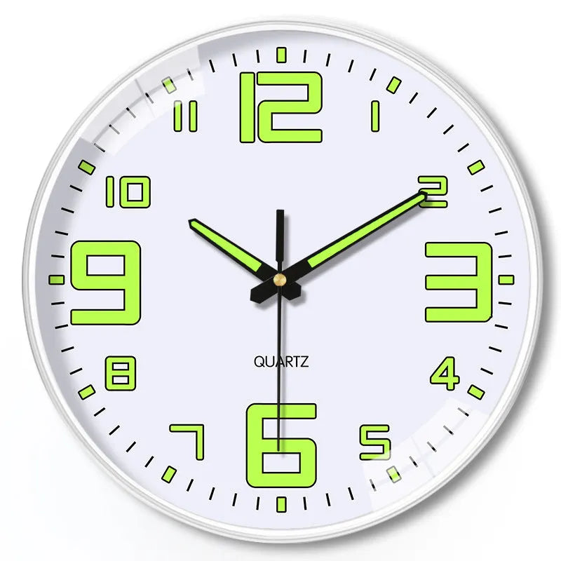 20cm modern wall clock with luminous display and silent movement for home and office