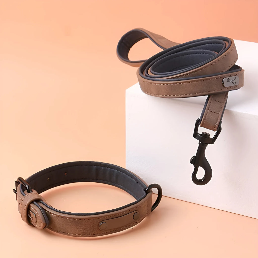 Adjustable dog collar in purple with double-layer thickened construction and buckle fastener