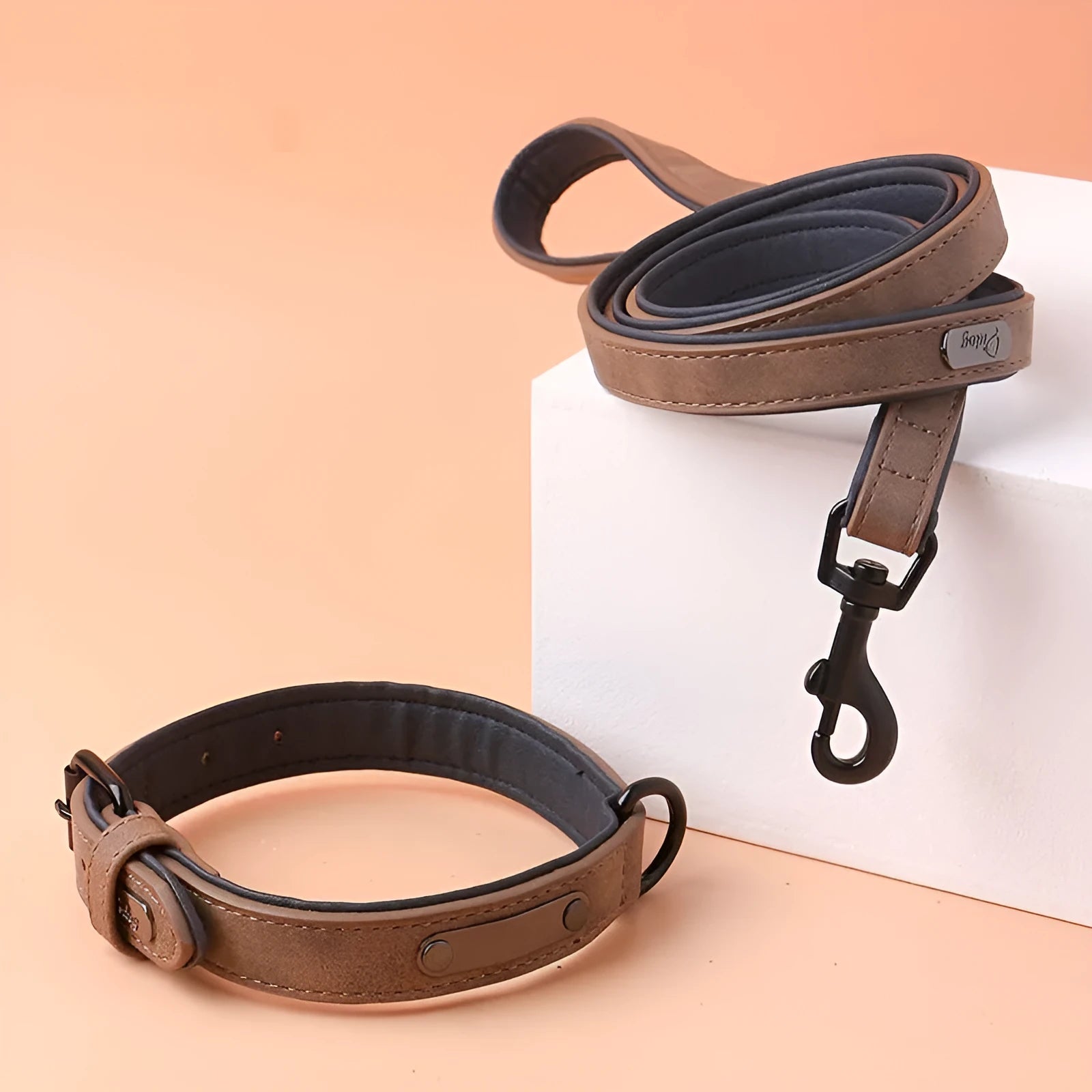 Adjustable dog collar in purple with double-layer thickened construction and buckle fastener