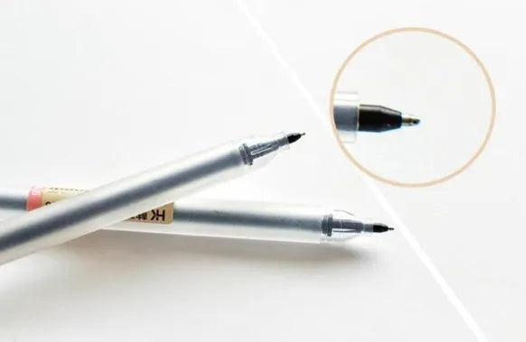 Muji gel pen 12-piece set with 0.5mm nibs showing black ink pens