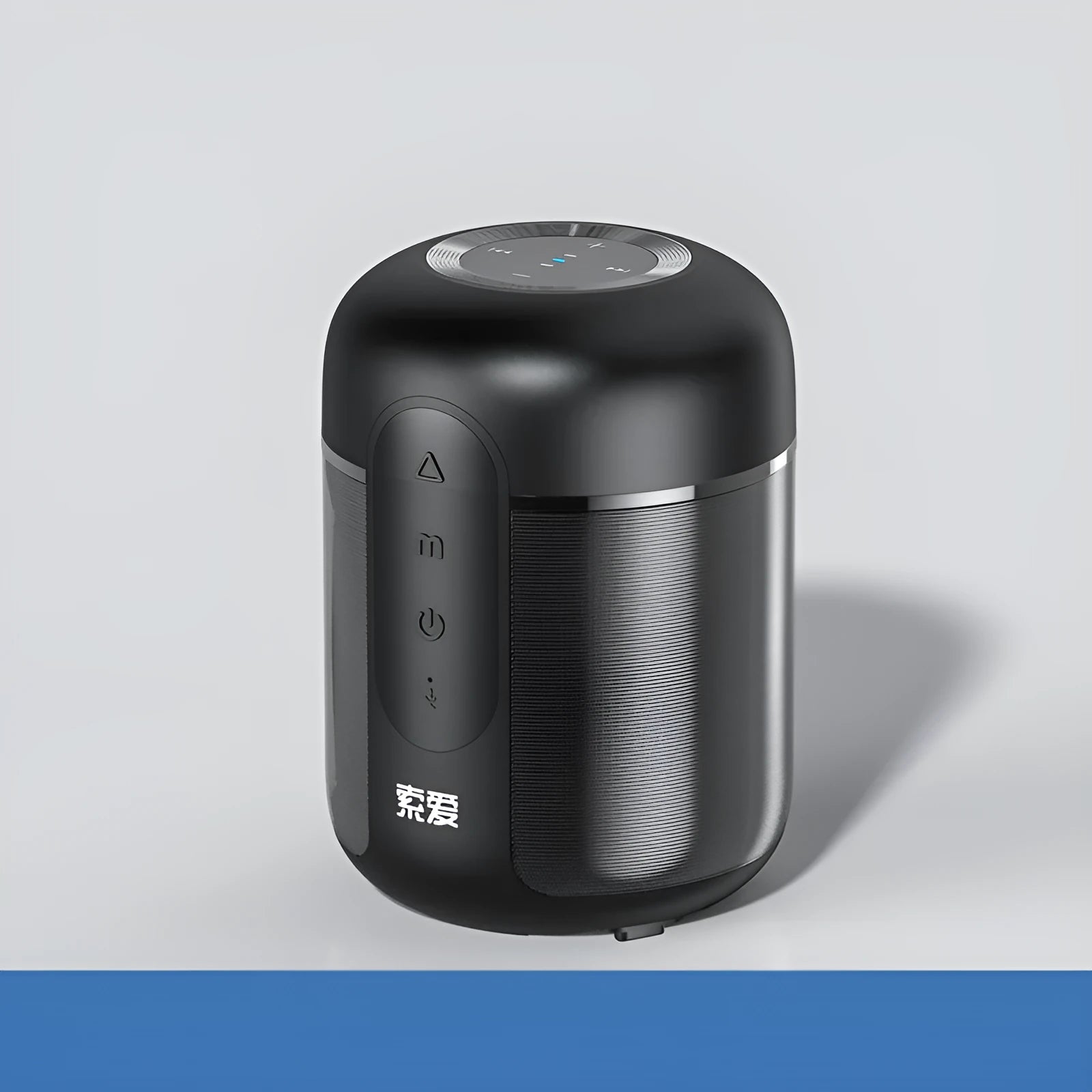 Black portable Bluetooth speaker measuring 72mm wide by 99mm high with 30W output power