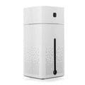 Black or white USB desktop humidifier with 1000ml water capacity measuring 103x103x218mm