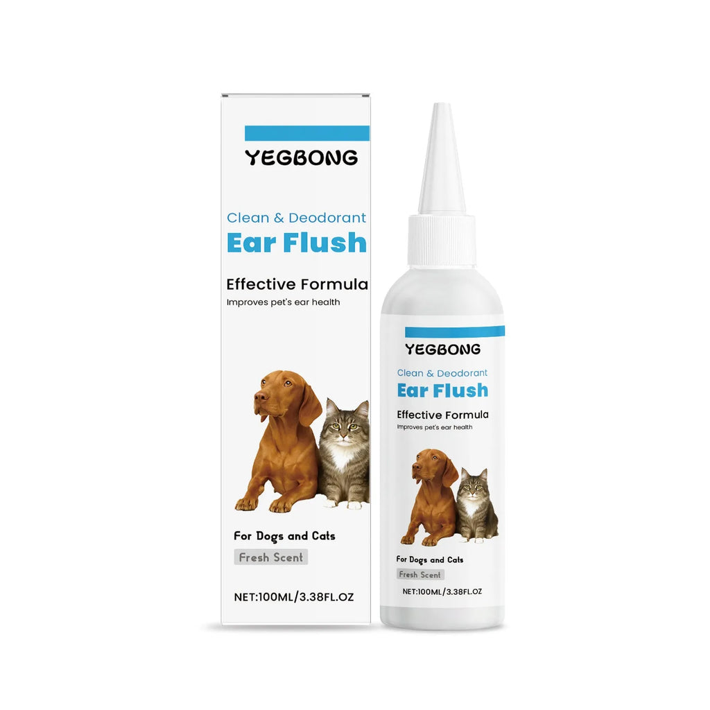 100ml bottle of gentle ear cleaner solution for cleaning cat and dog ears