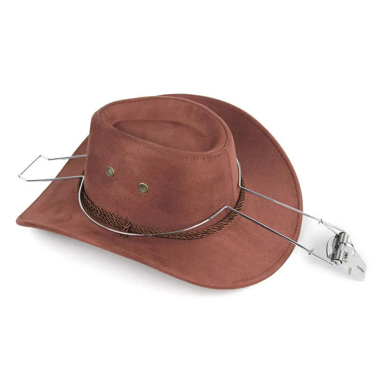 Brown iron car hat stand with chrome-plated interior for vehicle organisation