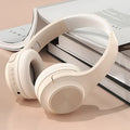 Wireless Bluetooth headset in chalk black colour with creative design and head-mounted wearing method