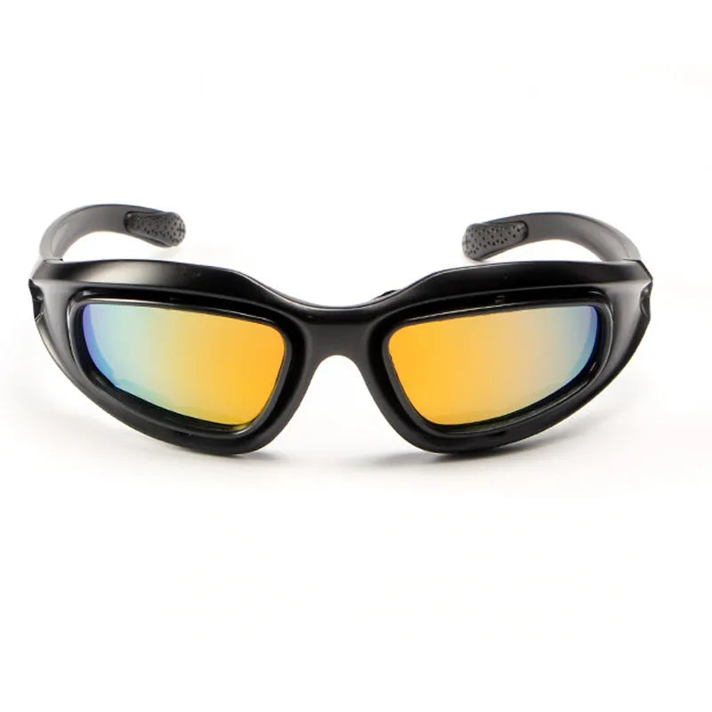 Tactical polarized sunglasses with full-rim PC sports frame for outdoor cycling and dust protection