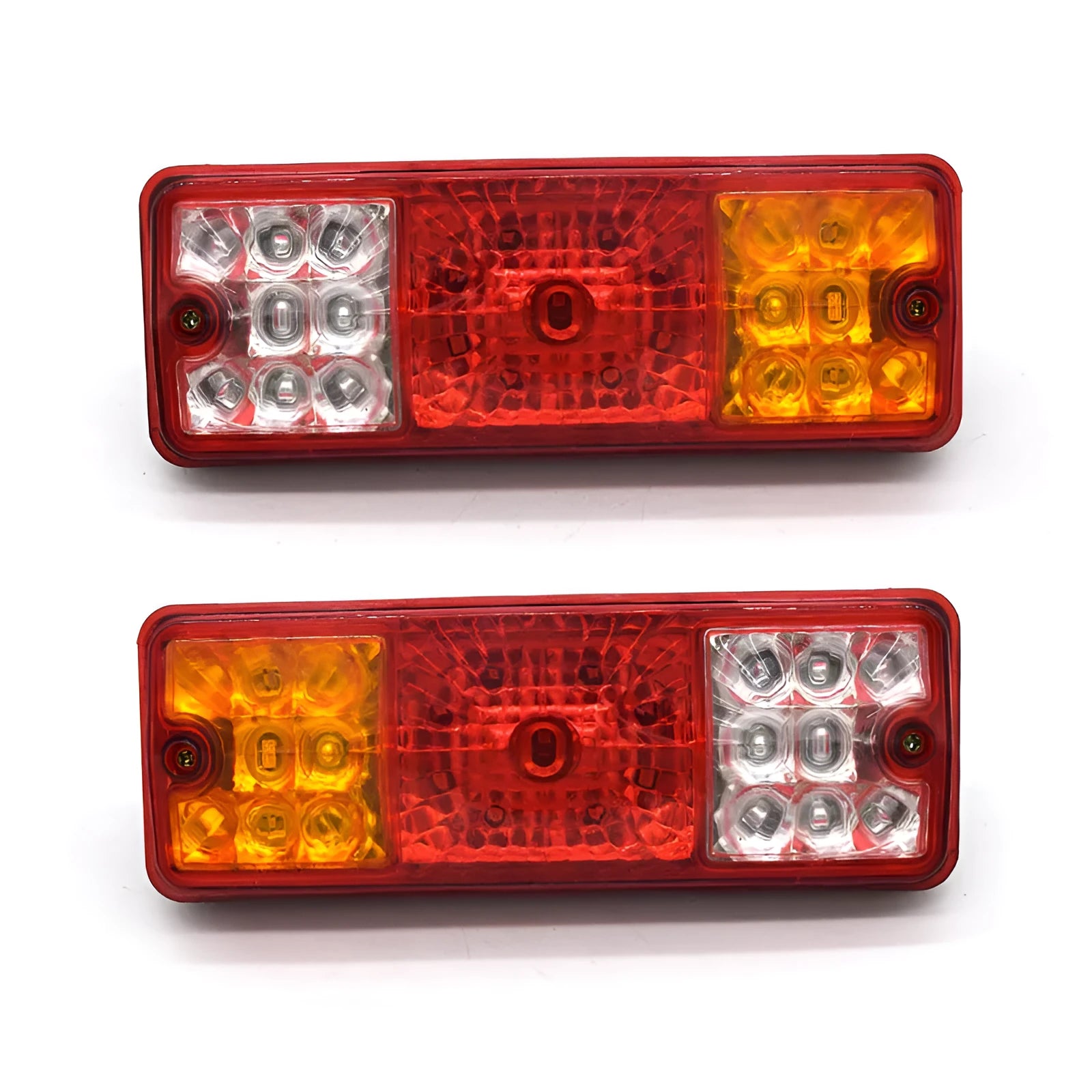 Black semi-closed taillight for an electric tricycle, showing its integrated shell design.