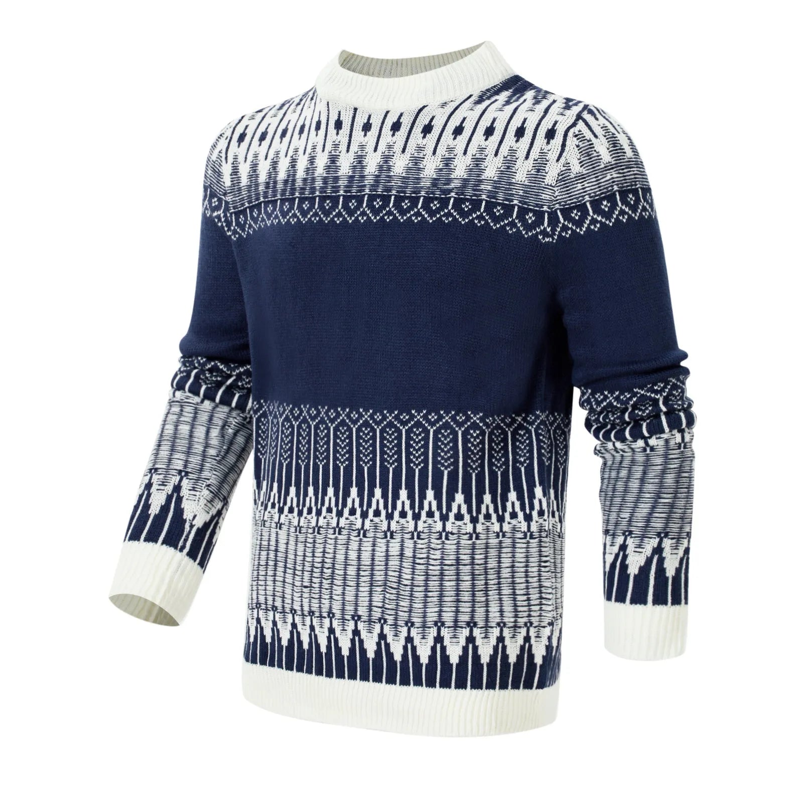 Men's knitted pullover sweater in various styles and sizes for autumn and winter wear