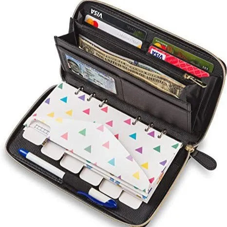 RFID blocking card holder wallet in multiple colours showing card slots and compact design