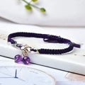Natural strawberry quartz cherry charm bracelet for women with crystal beads