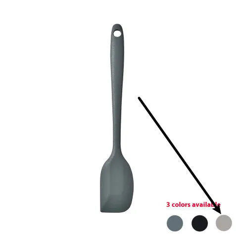 12-piece silicone kitchen utensil set with storage bucket in black, including ladle, spatula, claw tools and egg beater