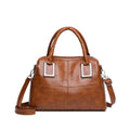 Women's large shoulder bag in horizontal square design with organisation compartments