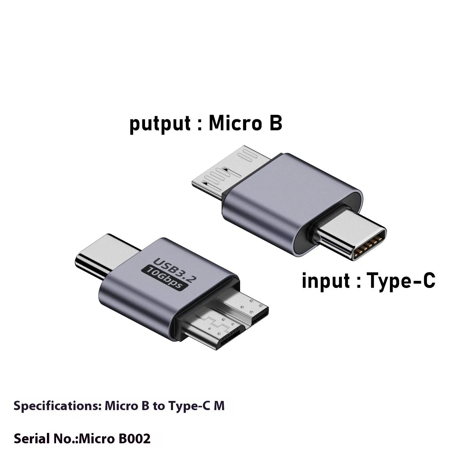 USB AM to Micro-B male-to-male adapter cable for hard drives and phones