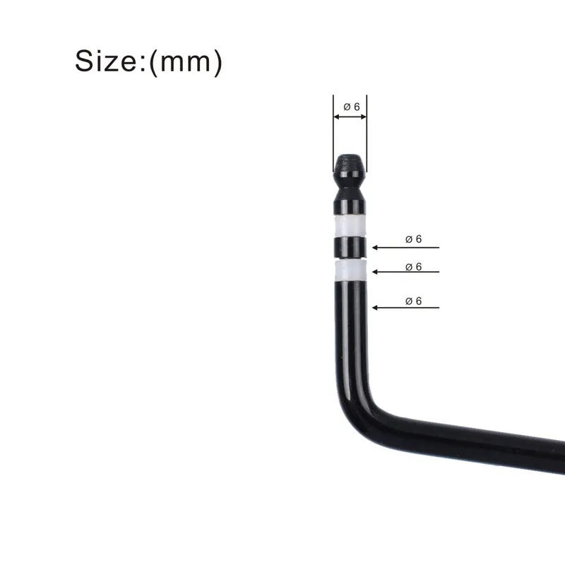 A direct plug-in guitar tremolo arm in a metallic chrome finish.