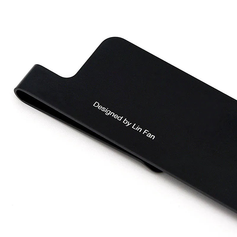15cm aluminium alloy bookmark ruler with laser engraved scale in black grey colour