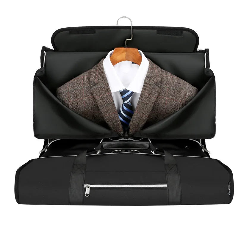 Grey waterproof oxford cloth sports bag with expansion feature and organisational compartments