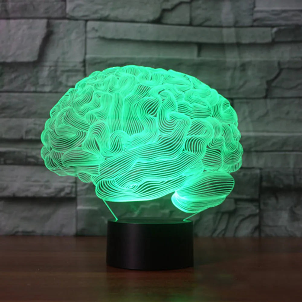 3D acrylic illusion desk lamp with colour changing LED display on ABS base