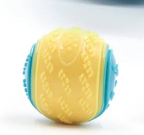 TPR dog toy ball with squeaker in two-tone colours, 6.5cm diameter