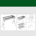 Large stainless steel portable folding barbecue oven for outdoor group cooking