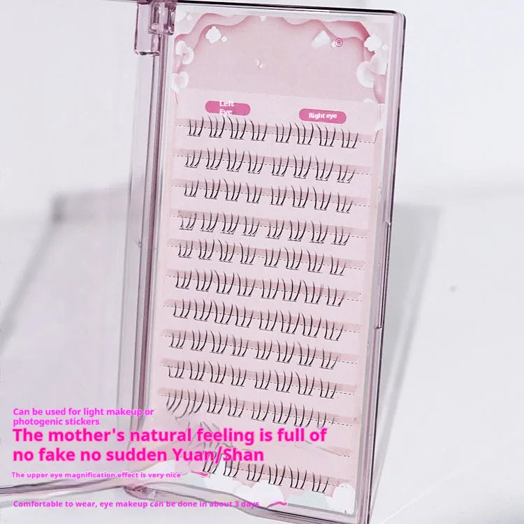 Pack of 12-row segment false eyelashes in 4mm, 5mm, and 6mm lengths with pointed tails.