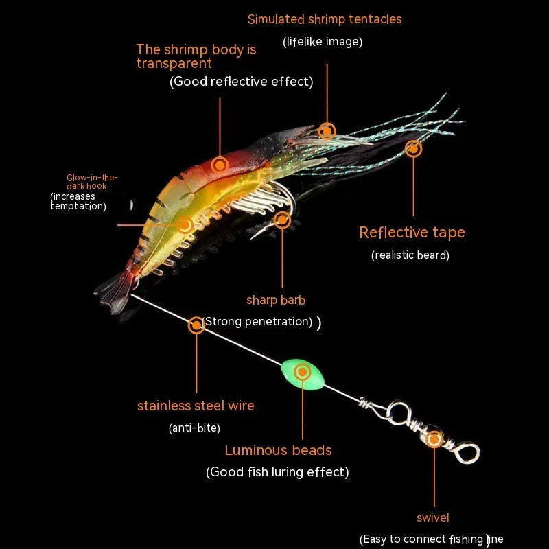 Luer soft fishing lure with hook in multiple colour options including luminous yellow and pink
