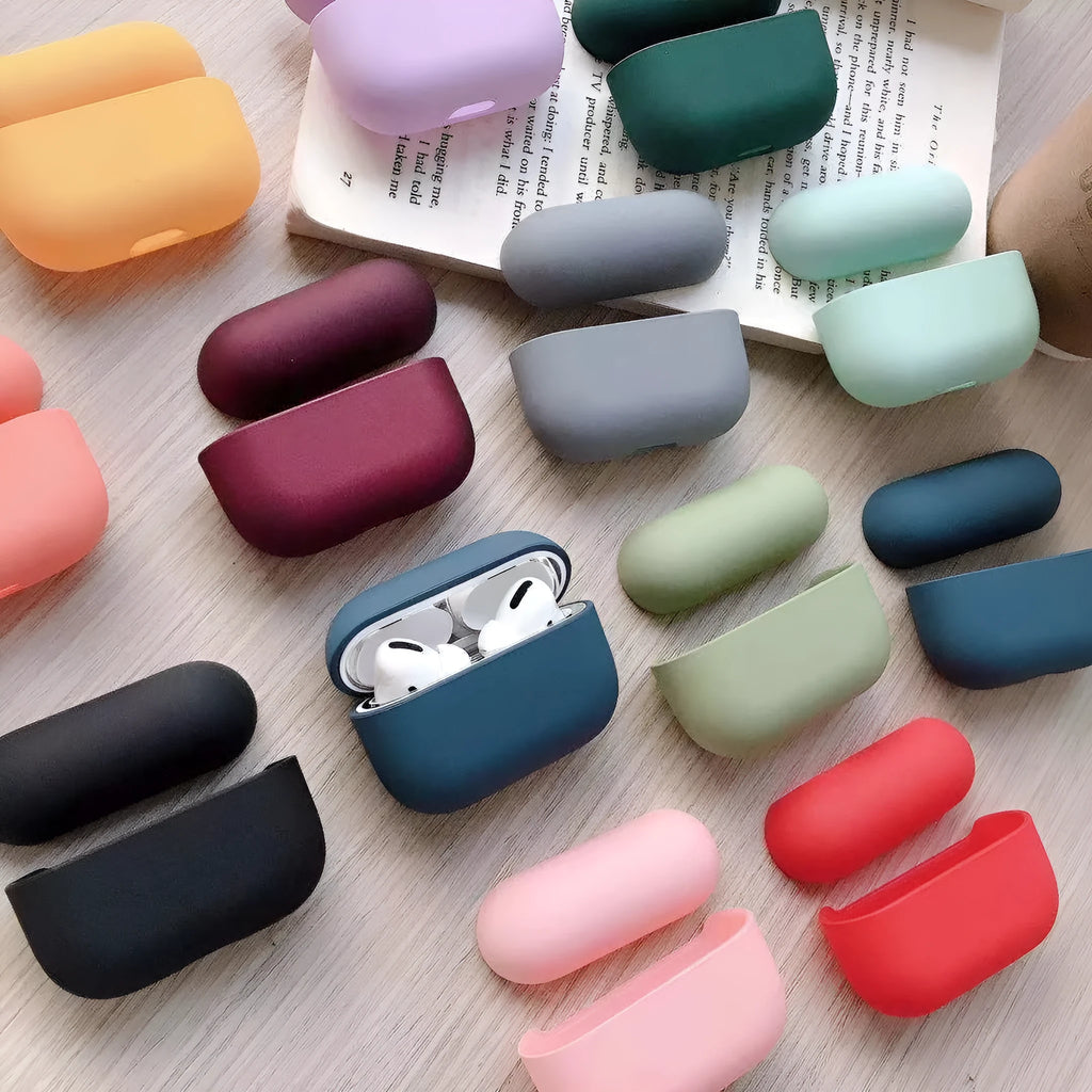 Plastic protective case for Apple AirPods Pro 3 wireless earbuds in various colours.