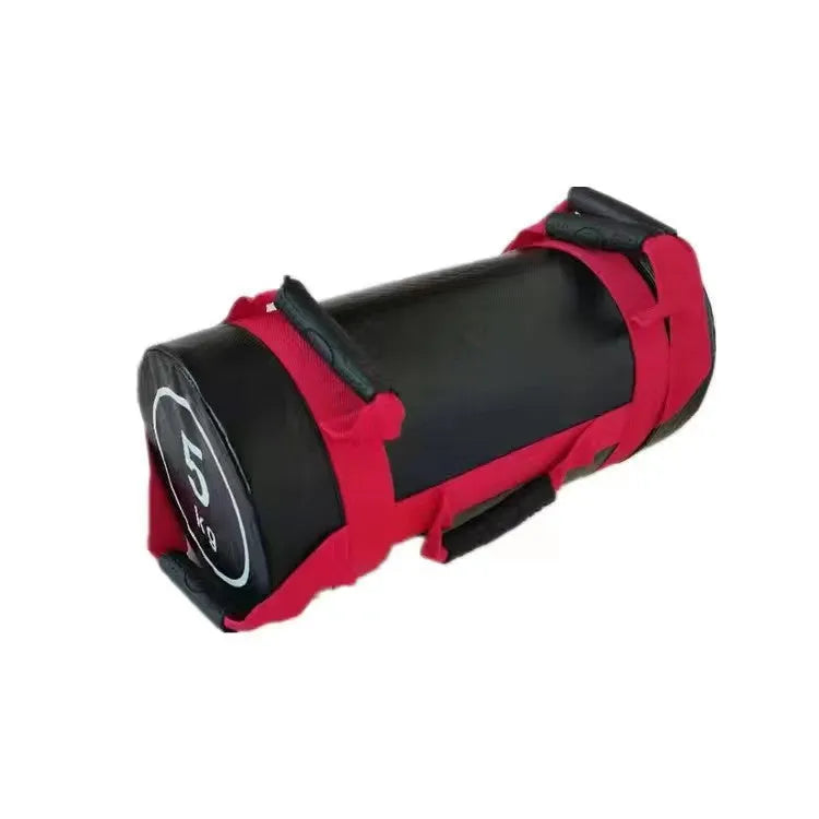 White PVC fitness training sandbag for gym strength conditioning with weight options from 5kg to 30kg