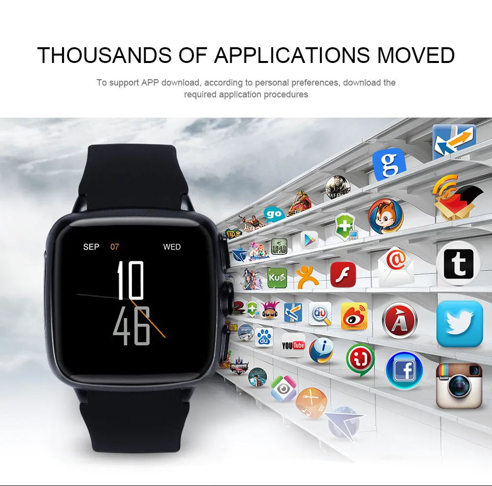 Z01 smart watch with 1.54 inch HD touch screen in black or white colour