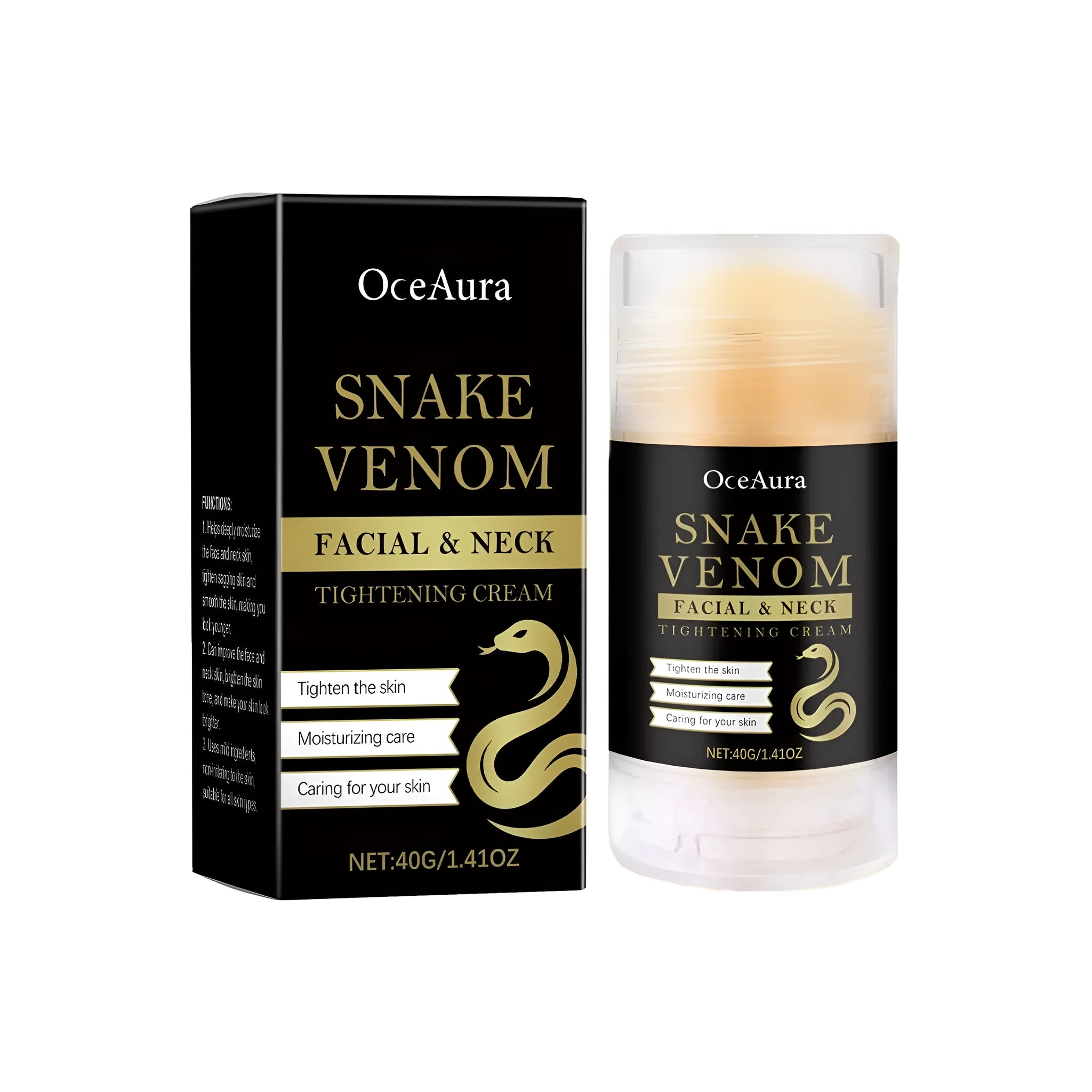 40g white tightening cream stick with a pointed tip for direct skin application.