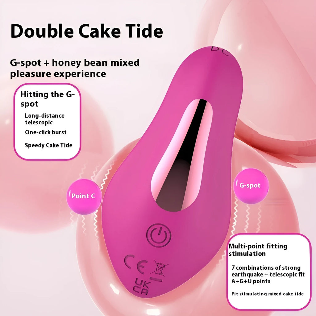 Rose red wearable female massager with butterfly design and USB charging port