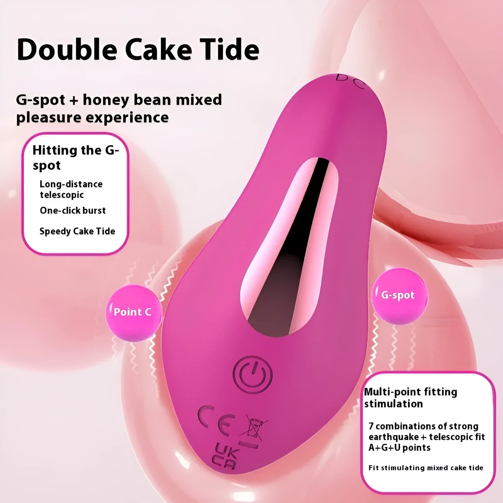 Rose red wearable female massager with butterfly design and USB charging port