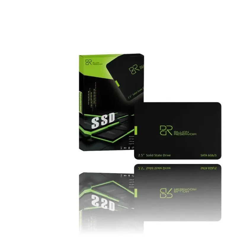 2.5-inch SATA 3.0 solid state drive with black plastic housing showing capacity options