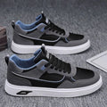 Men's Korean-style canvas board shoes in K701 Black colour with leather stitching detail