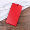 Huawei Honor 7X leather wallet phone case in black with visible card slots and a textured crazy horse pattern.