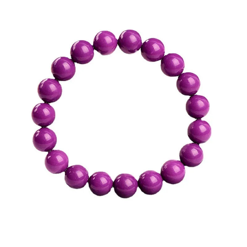 Jiuya purple mica crystal bracelet with polished beads in three size options