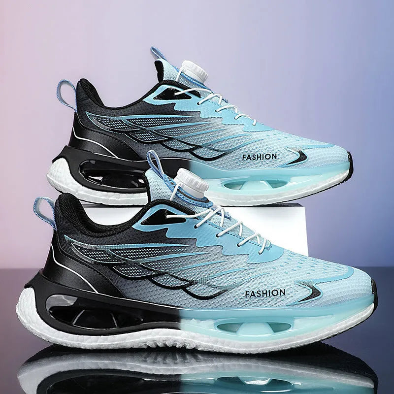 Youth low-top sneakers with shock absorption rotating button in mesh or leather options
