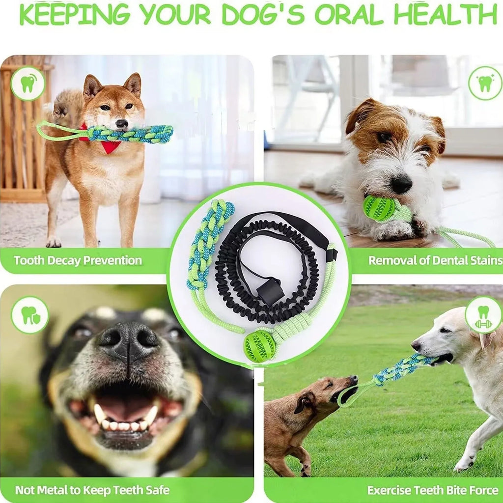 Cotton dog tug rope toy in green corncob green teether ball green teether ball corncob handle drawstring ball designs