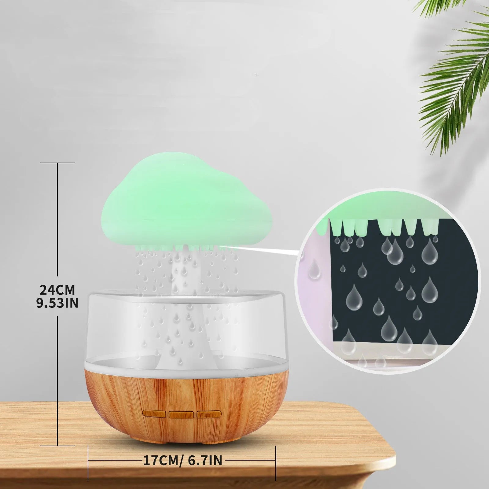 White cloud-shaped humidifier with LED lights and essential oil diffuser