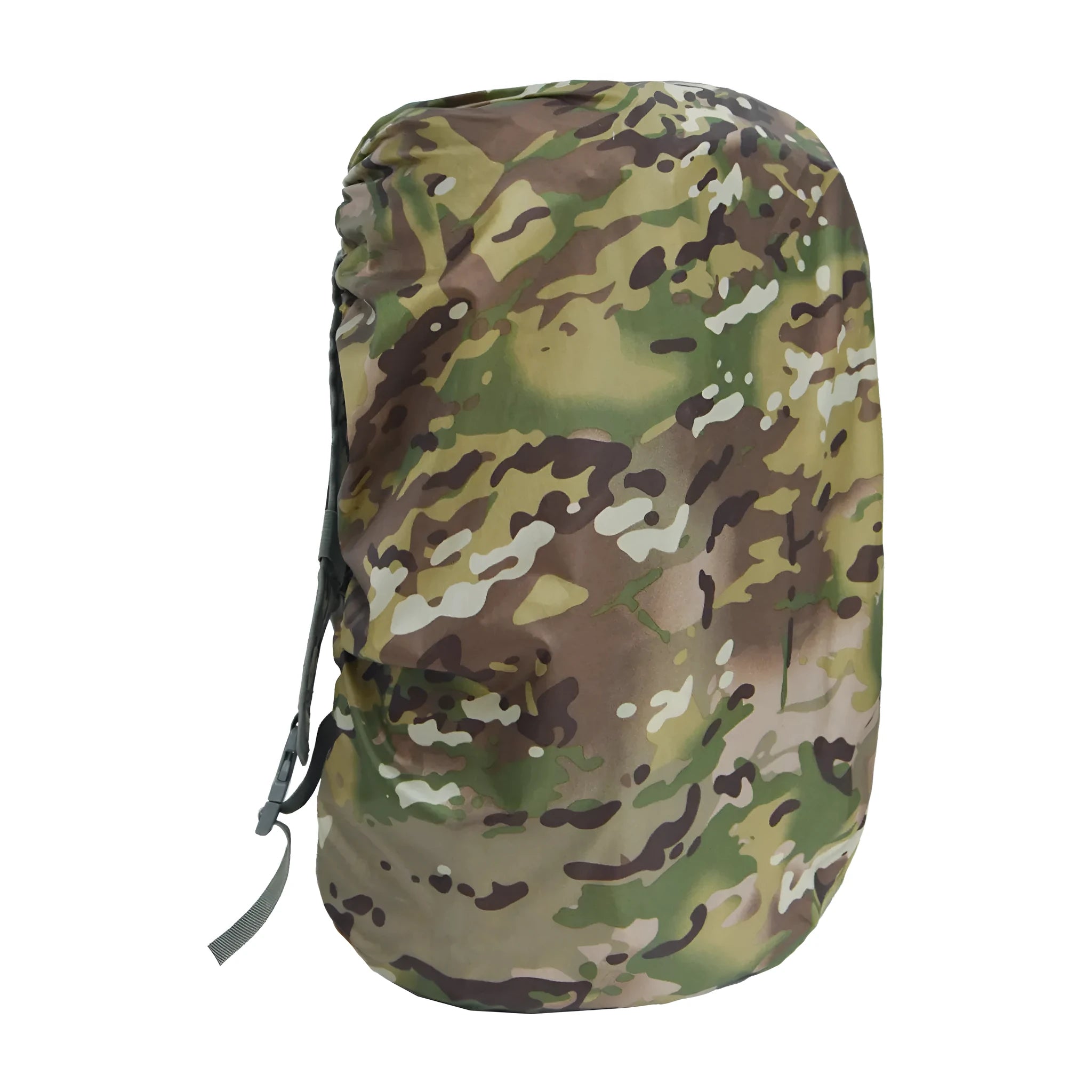 Waterproof backpack rain cover for 80 litre capacity, shown in army green colour.