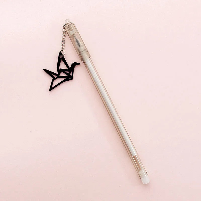 Paper crane rabbit pendant gel pen with 0.38mm tip and plastic 17cm body