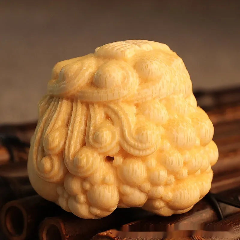 Golden Princess Toad ornament carved from solid bamboo measuring 5.0 units
