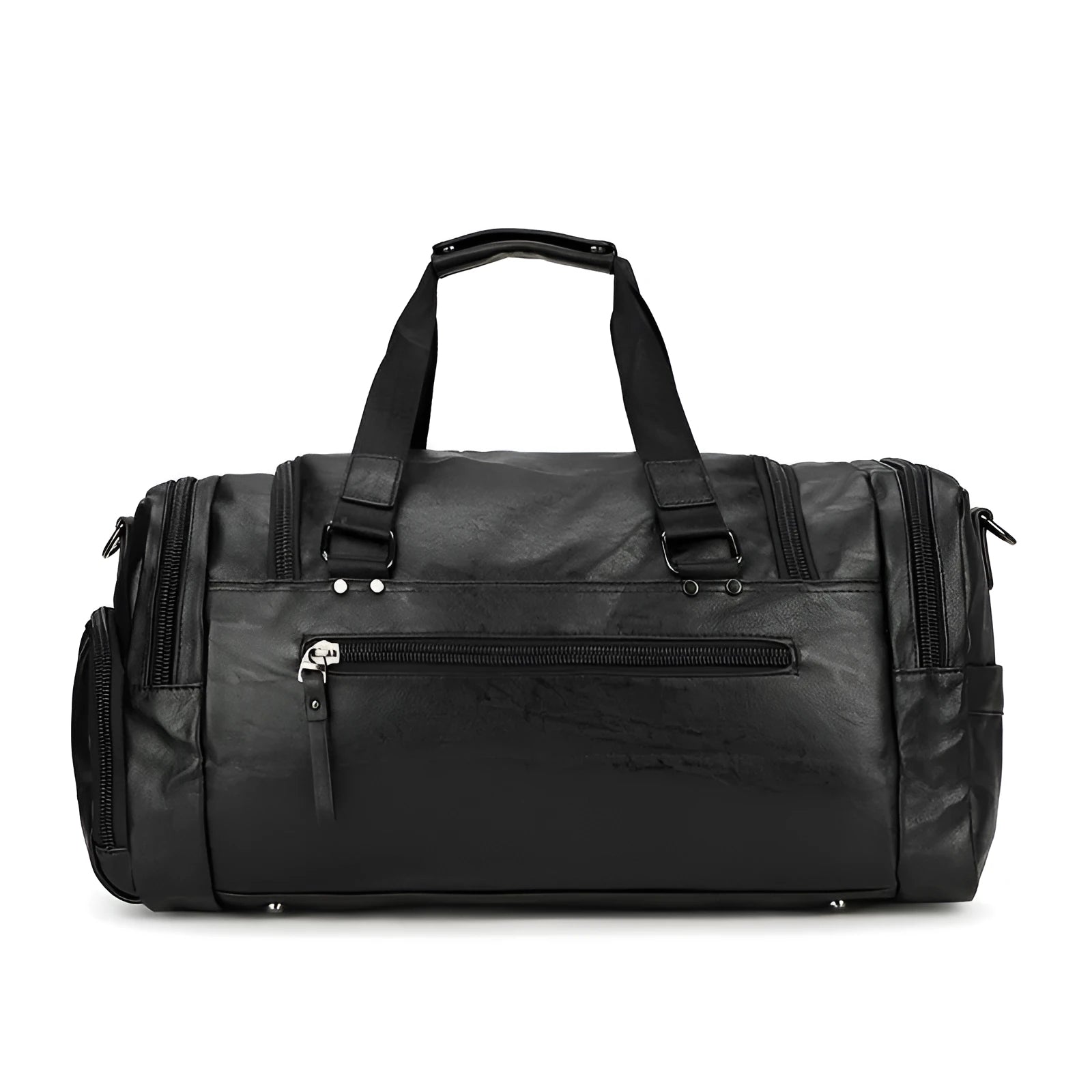 Black travel shoe bag with large 52cm capacity and separate compartment for footwear.