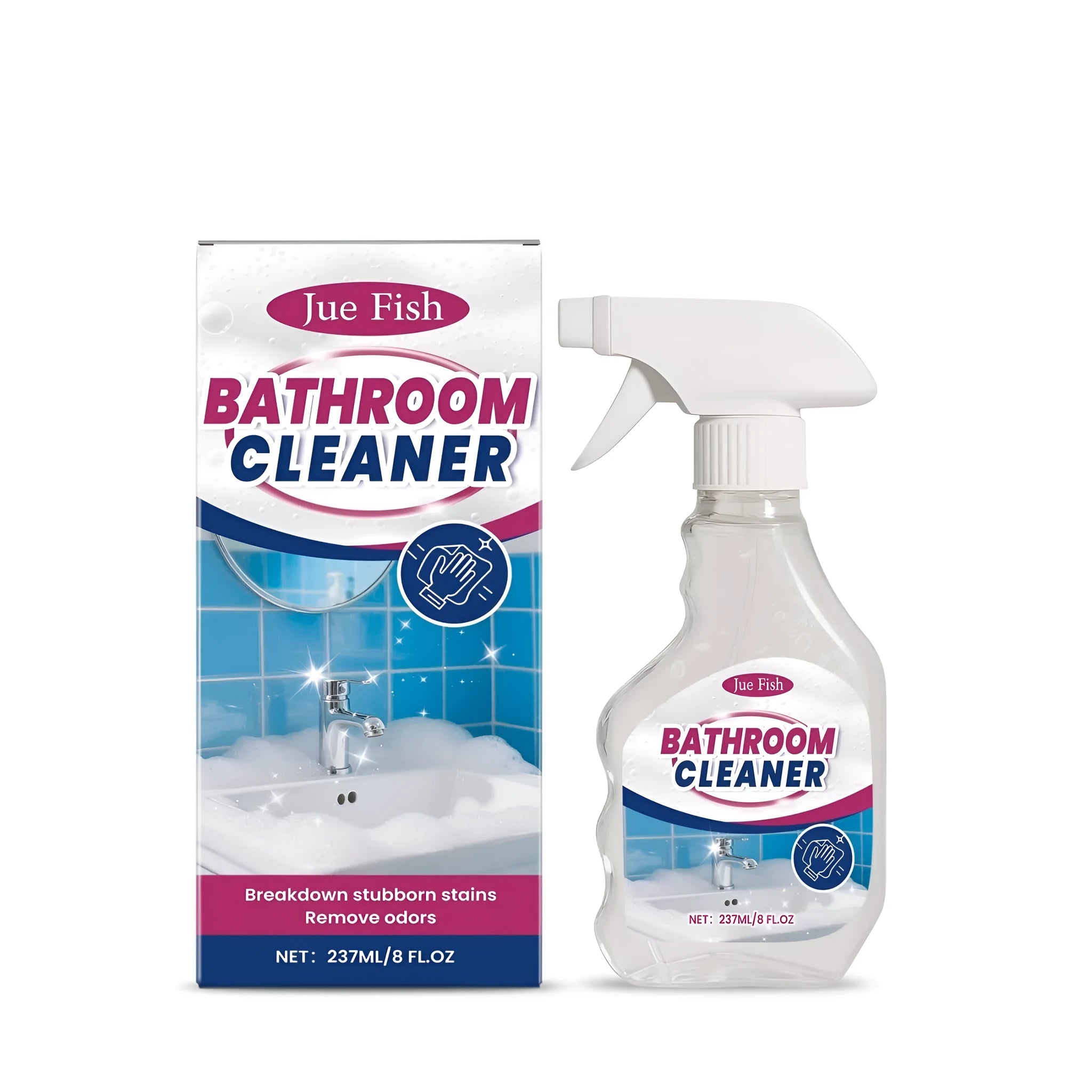 237ml bathroom cleaner spray bottle with sodium hydroxide cleaning formula