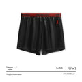 Solid colour men's boxer briefs in knitted polyester fabric on a mid waist mannequin.