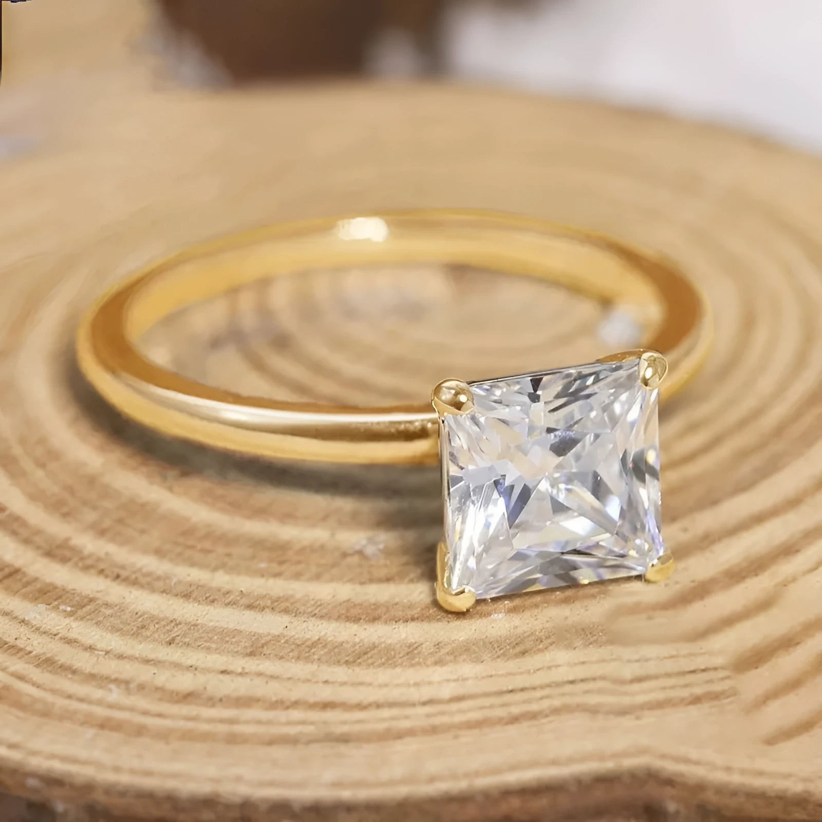 Polished 925 sterling silver women's ring with geometric round design in silver, gold, and rose gold colour options
