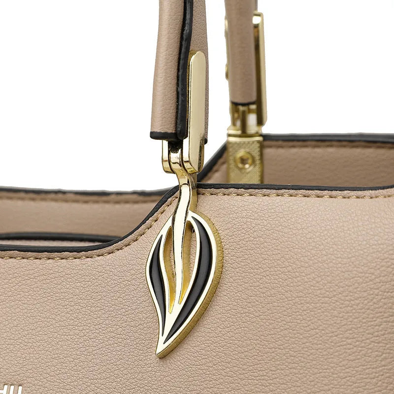 Women's PU shoulder messenger bag with multi-layer compartments in various colour options