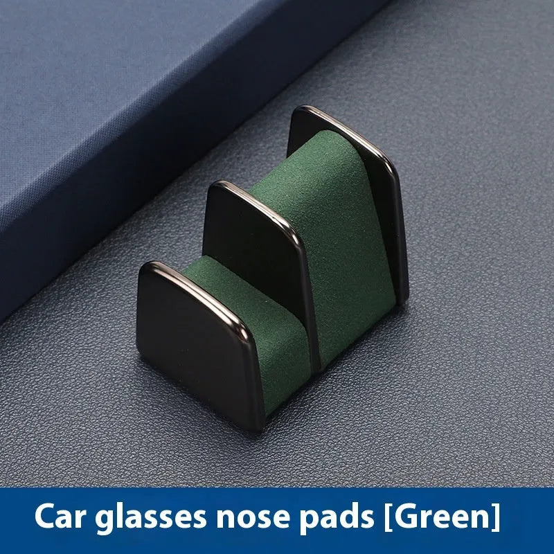 Zinc alloy car dashboard glasses clip nose pad with leather surface in four colour options