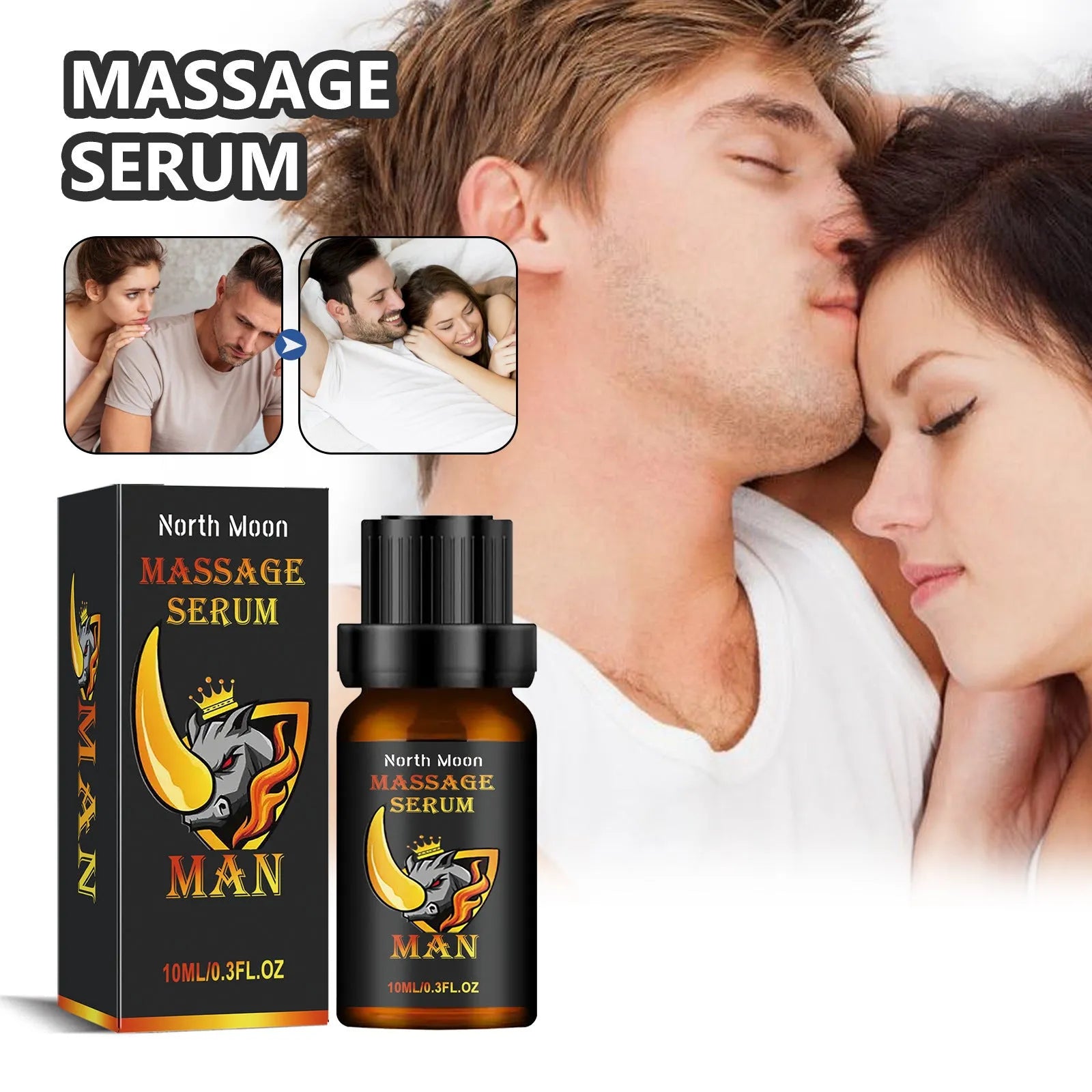 10ml men's body care essential oil bottle with ginger root and cocoa butter ingredients